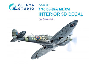 Quinta Studio QD48121 Spitfire Mk.XVI 3D-Printed &amp;amp; coloured Interior on decal paper (Eduard) 1/48