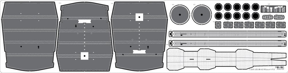 Pontos 23002F1 USS BB-63 Missouri 1945 Detail Up Set (Teak tone stained wooden deck) 1/200 – zdjęcie 21