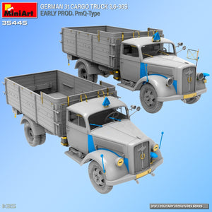 Miniart 35445 GERMAN 3t CARGO TRUCK 3,6-36S EARLY PROD. PmQ-Type 1/35 – imagen 7