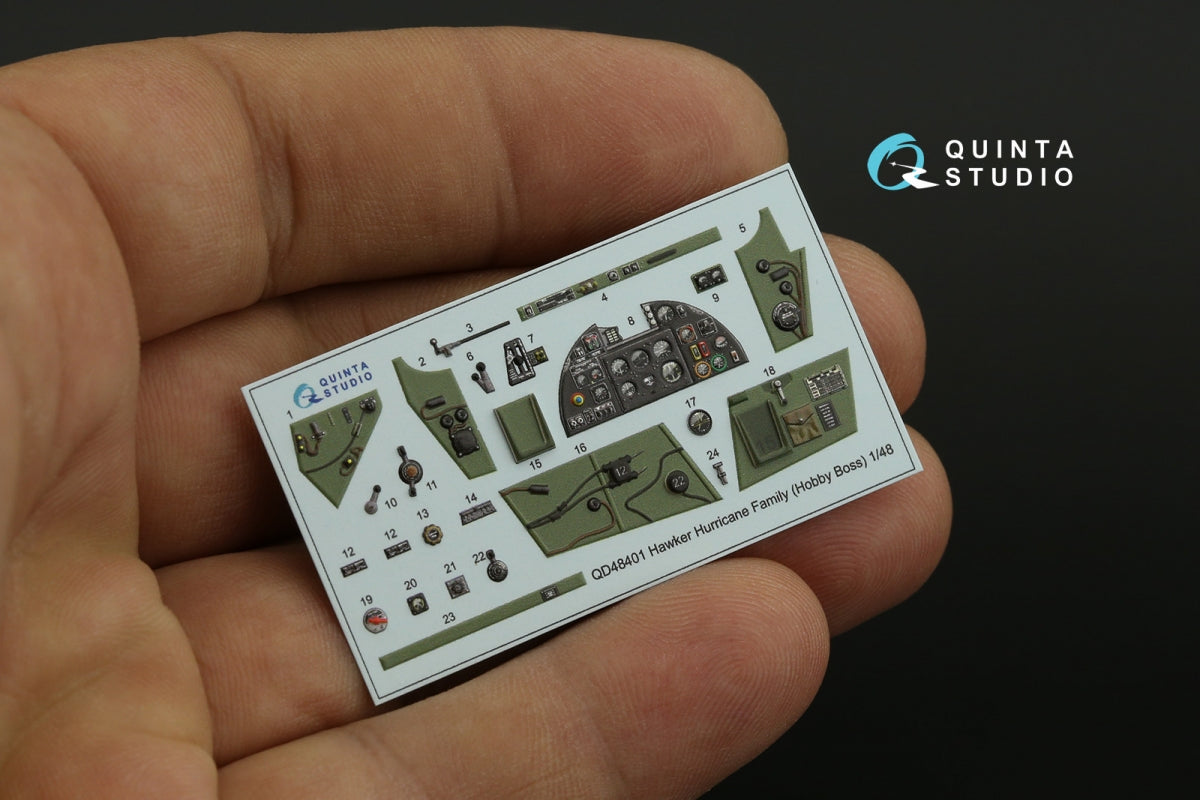 Quinta Studio QD48401 Hawker Hurricane family 3D-Printed &amp;amp; coloured Interior on decal paper (Hobby Boss) 1/48 – Bild 4