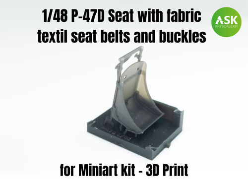 Art Scale Kit A48009 P-47D Seat with Fabric Textile Seat Belts and Buckles 1/48
