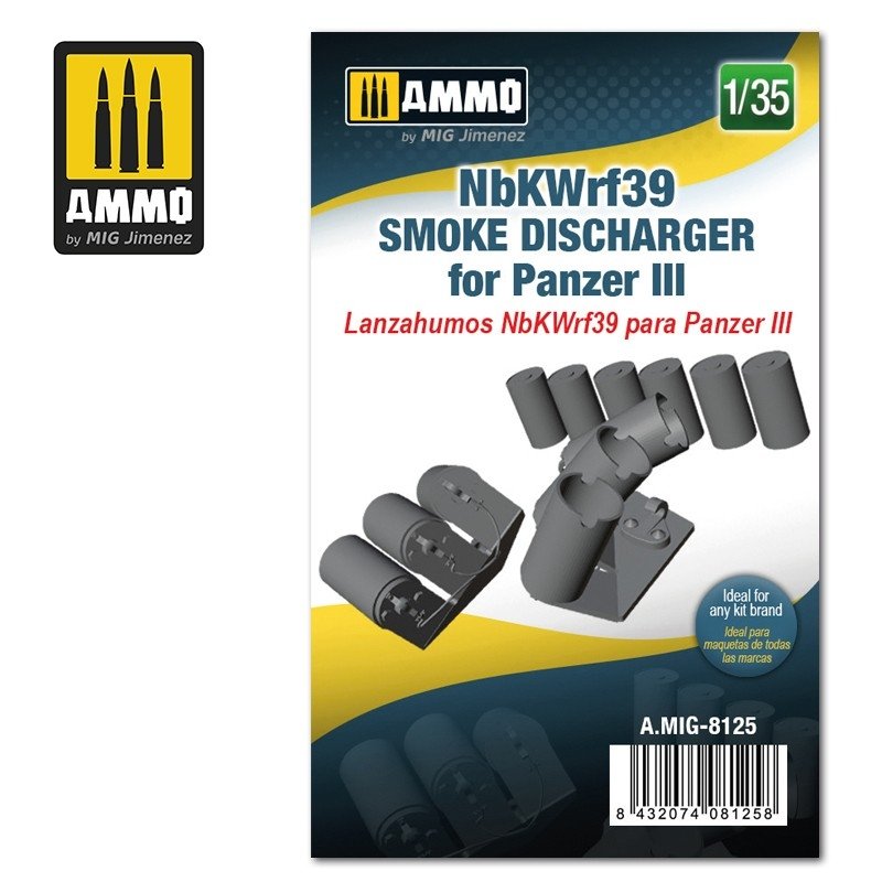 Munitions Mig 8125 NbKWrf39 Fumigènes pour Panzer III 1/35