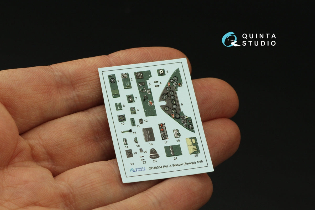 Quinta Studio QD48334 F4F-4 Wildcat 3D-Printed &amp;amp; coloured Interior on decal paper (Tamiya) 1/48 – imagen 3