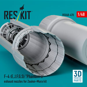 RESKIT RSU48-0470 F-4 (E, J, F, G, S) "Phantom II" exhaust nozzles for Zoukei-Mura kit (3D Printed) 1/48