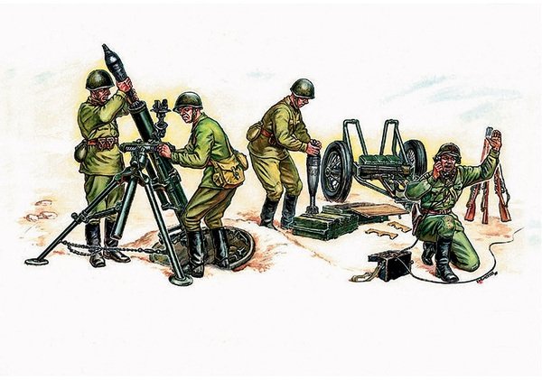 Zvezda 3503 Soviet Mortar with Crew WWII 1/35 – immagine 2