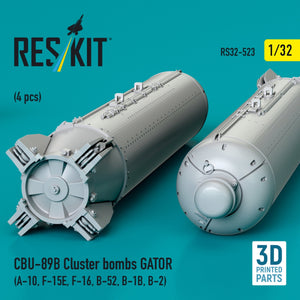 RESKIT RS32-0523 CBU-89B cluster bombs GATOR (4 pcs) (3D Printed) 1/32 – zdjęcie 3