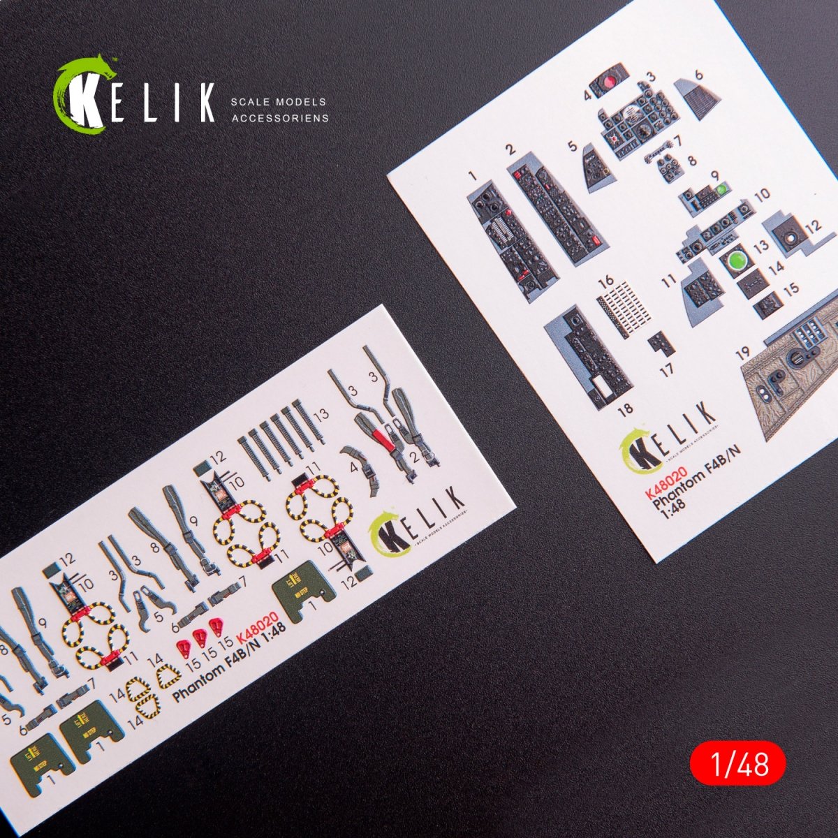 KELIK K48020 F-4B/N INTERIOR 3D DECALS FOR ACADEMY KIT 1/48 – immagine 5