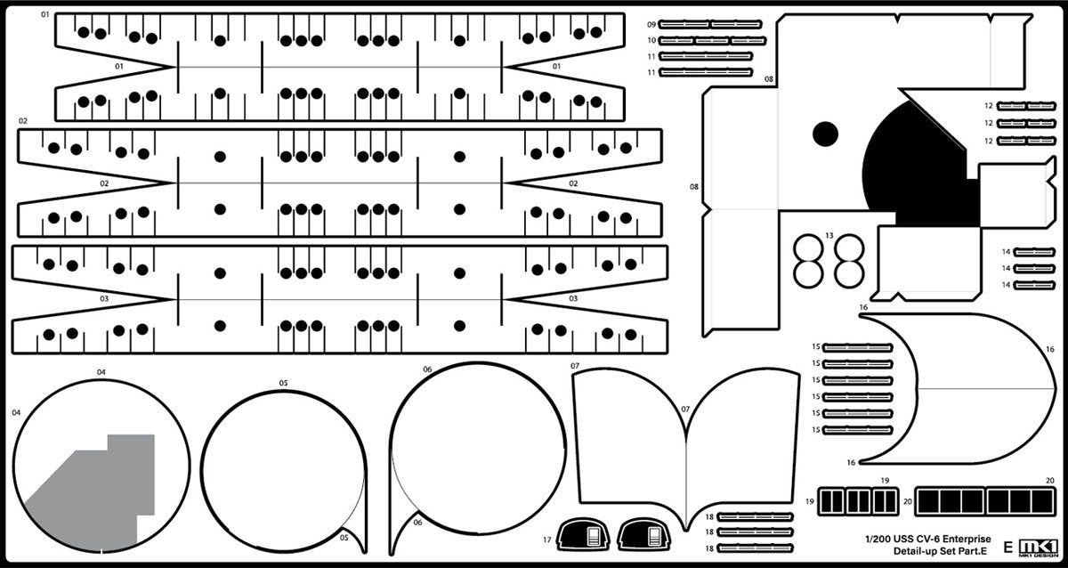 MK1 Design MD-20021 US Navy Aircraft Carrier CV-6 Enterprise Detail Up Parts Dx for Trumpeter 1/200 – imagen 57