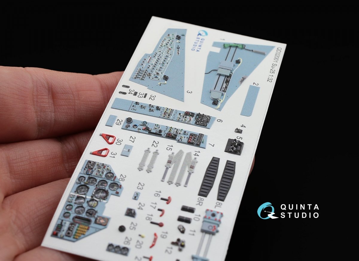 Quinta Studio QD32001 Su-25 3D-Printed &amp;amp; coloured Interior on decal paper (for Trumpeter kit) 1/32 – immagine 5