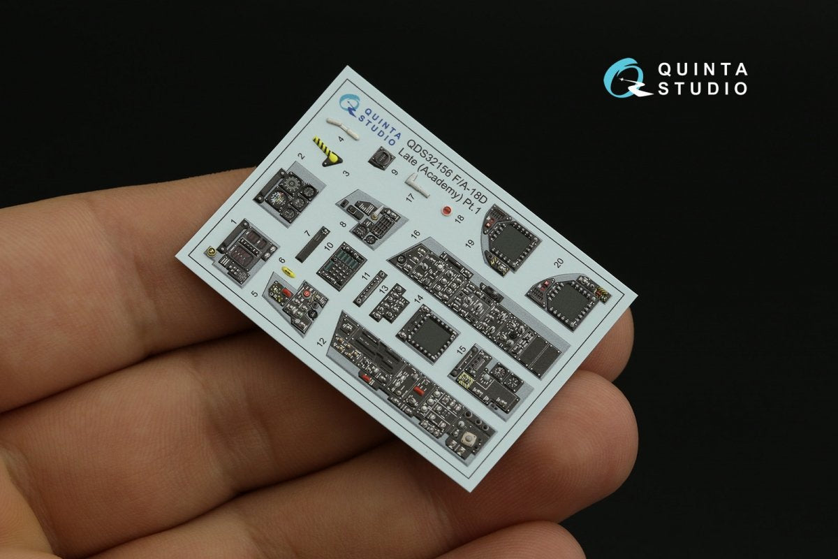 Quinta Studio QD32156 F/A-18D late 3D-Printed &amp;amp; coloured Interior on decal paper (Academy) 1/32 – immagine 9