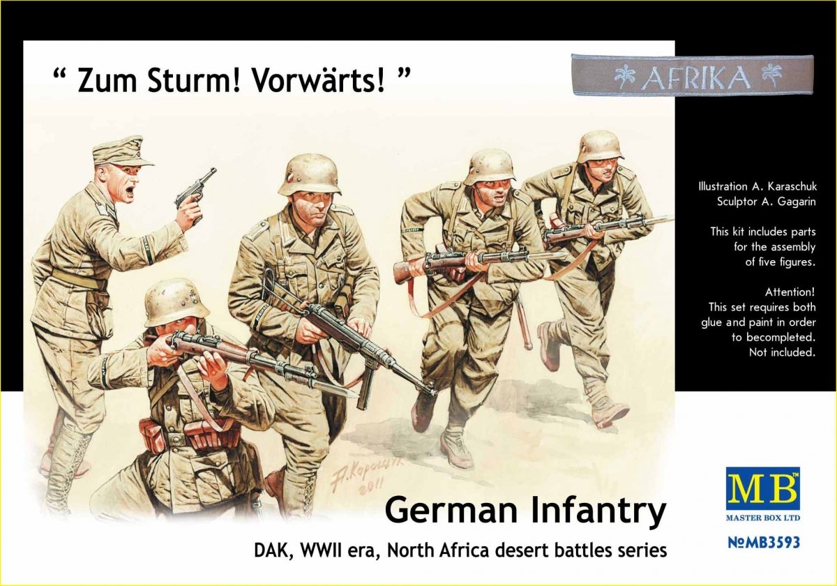 Master Box 3593 German Infantry, DAK, WWII, North Africa desert battles series 1/35
