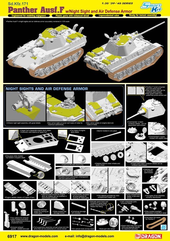 Dragon 6917 Panther Ausf.F w/Night Sight and Air Defense Armor 1/35 – imagen 2