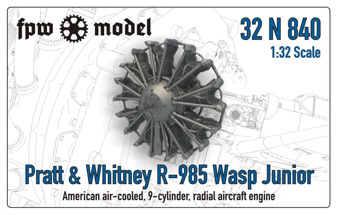 Maquette FPW 32N840 Pratt &amp; Whitney R-985 Wasp Junior (complète) 1/32