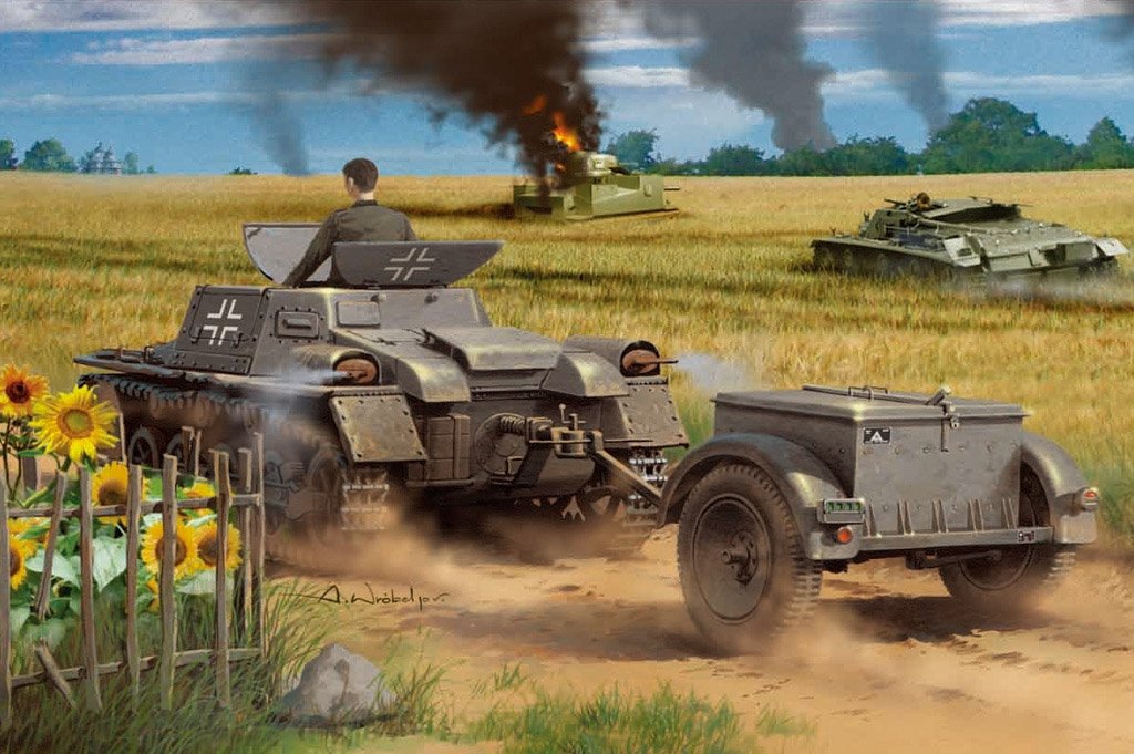 Hobby Boss 80146 Munitionsschlepper auf Panzerkampfwagen I Ausf A avec remorque à munitions 1/35