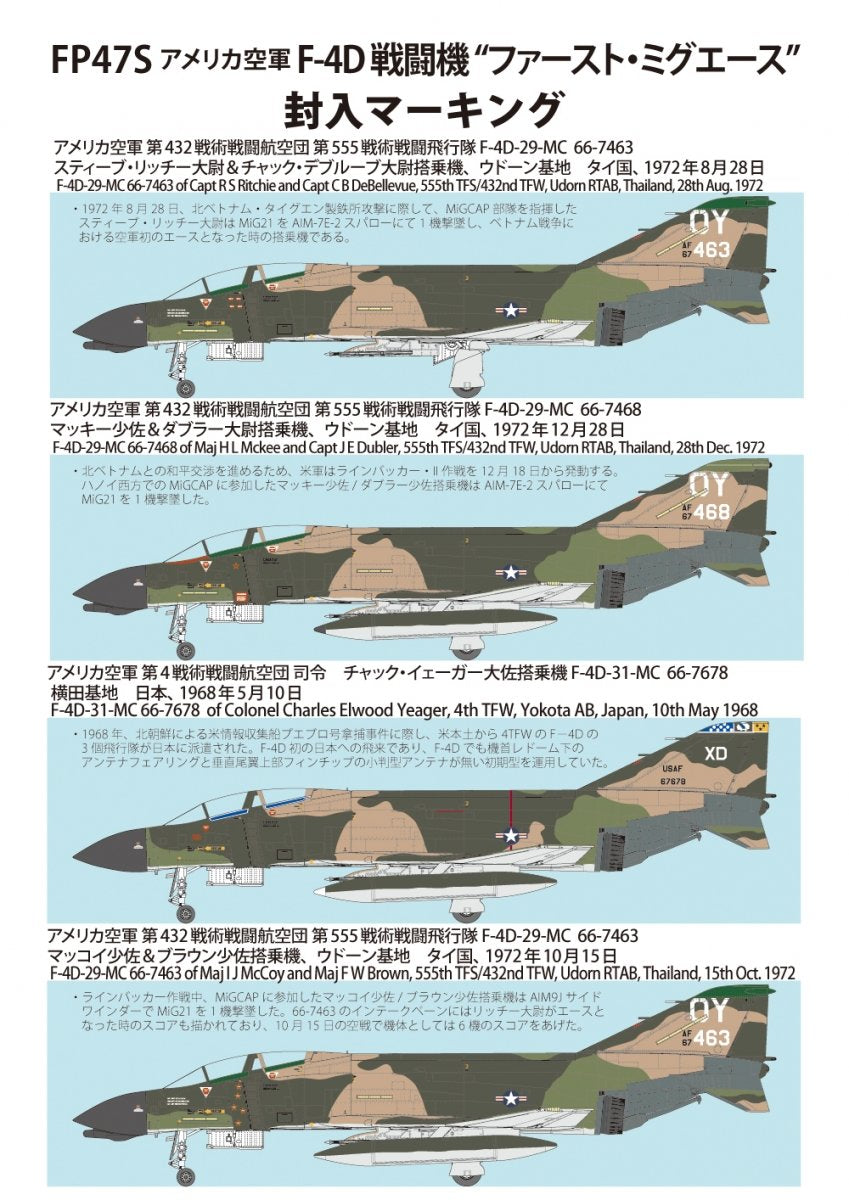 Fine Molds FP47S U.S. AIR FORCE F-4D Jet Fighter The First MiG Ace 1/72 – Bild 2