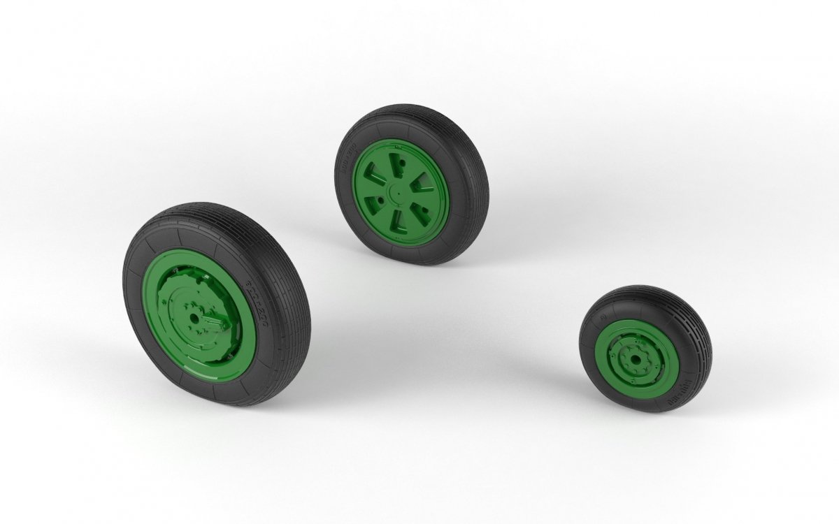 Armory Models AW48028 Mikoyan MiG-21 Fishbed wheels w/ weighted tires, mid production 1/48 – Bild 5