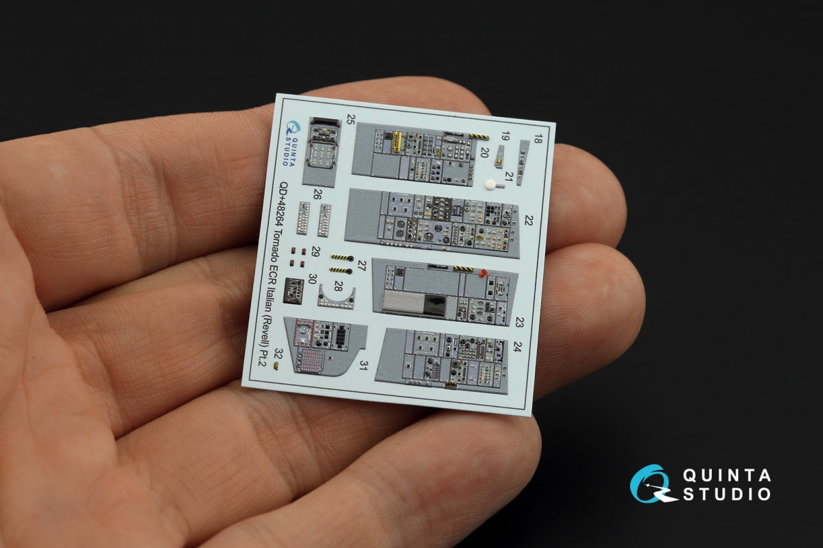 Quinta Studio QDS+48264 Tornado ECR Italian 3D-Printed coloured Interior on decal paper (Revell) (small version) (with 3D-printed resin parts) 1/48 – immagine 8