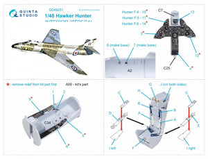 Quinta Studio QD48251 Hawker Hunter 3D-Printed &amp;amp; coloured Interior on decal paper (Airfix) 1/48 – zdjęcie 10