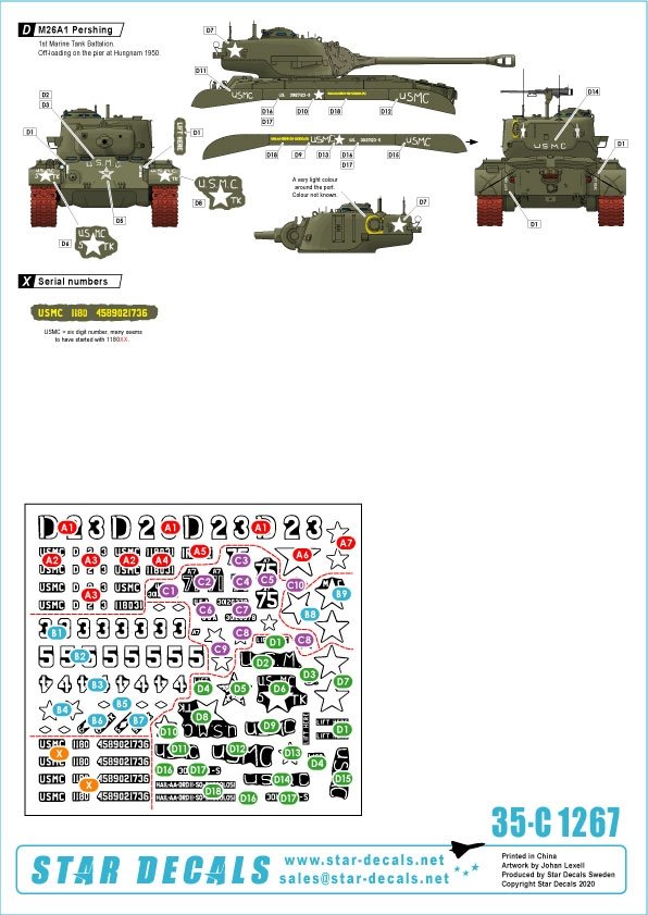 Star Decals 35-C1267 USMC M26 and M26A1 Pershing 1/35 – Bild 2