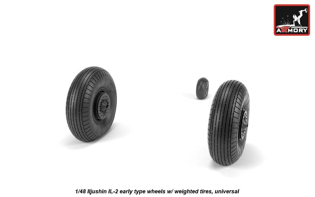 Armory Models AW48034 Iljushin IL-2 Bark early type wheels w/ weighted tires 1/48 – imagen 2