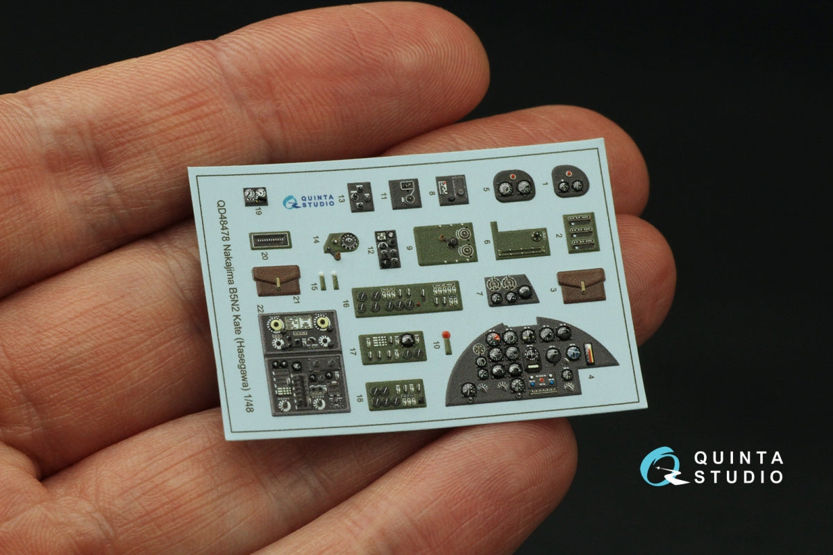 Quinta Studio QD48478 Nakajima B5N2 Kate 3D-Printed coloured Interior on decal paper (Hasegawa) 1/48 – immagine 5
