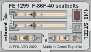 Ceintures de sécurité Eduard FE1299 F-86F-40 STEEL AIRFIX 1/48