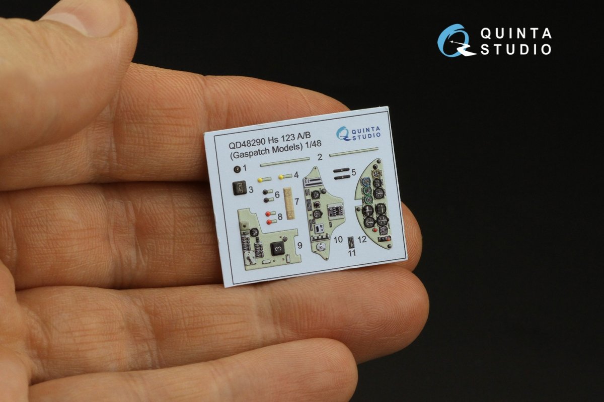 Quinta Studio QD48290 Henschel Hs 123A/B 3D-Printed &amp;amp; coloured Interior on decal paper (GasPatch models) 1/48 – imagen 8