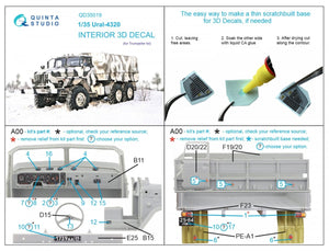 Quinta Studio QD35019 Ural-4320 3D-Printed &amp;amp; coloured Interior on decal paper ( Trumpeter ) 1/35 – imagen 2