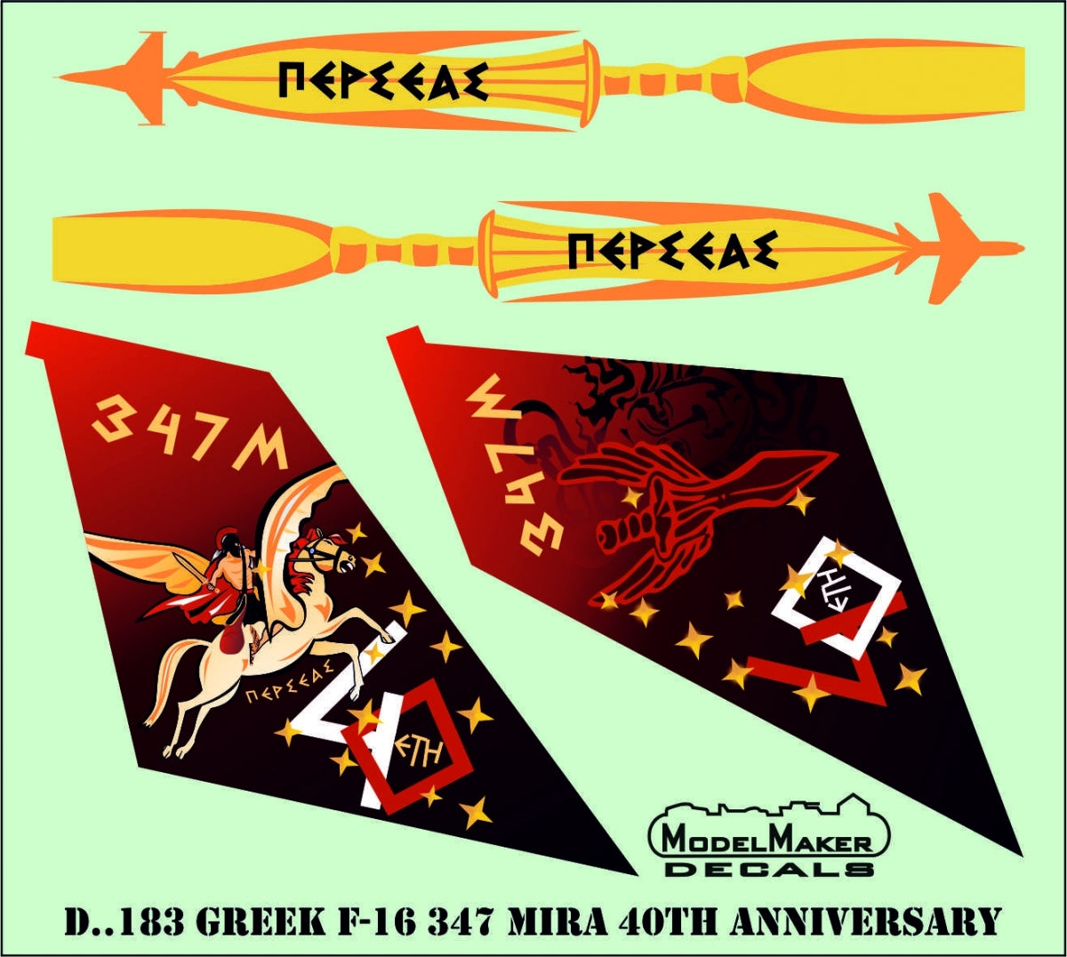 ModelMaker Decals D48183 Greek F-16 347 Mira 40th Anniversary 1/48 – Bild 2