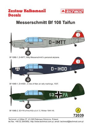 Techmod 72039 - Messerschmitt Bf 108 Taifun 1/72 – image 2