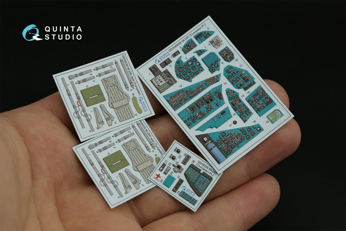 Quinta Studio QD48356 Mi-24D 3D-Printed &amp;amp; coloured Interior on decal paper (Trumpeter) 1/48 – imagen 5
