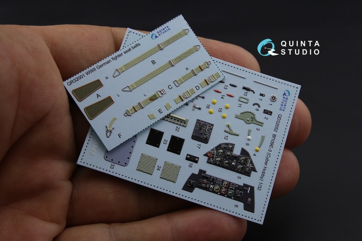Quinta Studio QD32052 Bf 109E-3 3D-Printed &amp;amp; coloured Interior on decal paper (for Cyber-hobby/Dragon kit) 1/32 – Bild 3