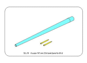 Aber 72L-70 Russian 107 mm ZIS-6 tank barrel for KV-2 1/72 – imagen 11