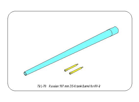 Aber 72L-70 Russian 107 mm ZIS-6 tank barrel for KV-2 1/72 – imagen 11