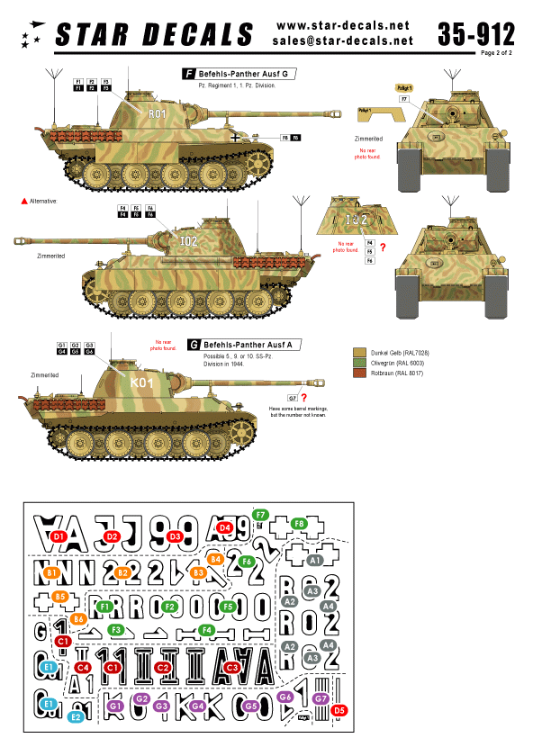 Star Decals 35-912 Befehls-Panther Ausf A and G 1/35 – immagine 2