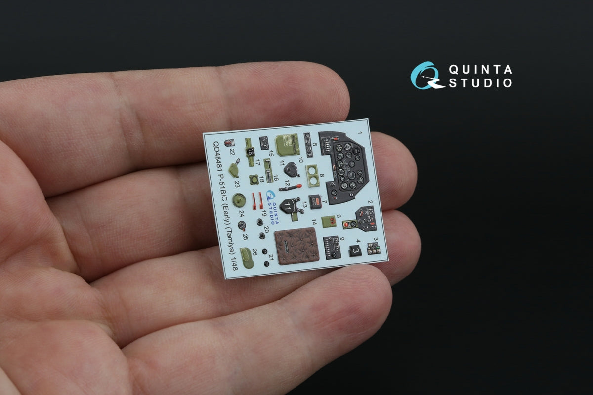 Quinta Studio QD48481 P-51B/C (Early) 3D-Printed coloured Interior on decal paper (Tamiya) 1/48 – imagen 7