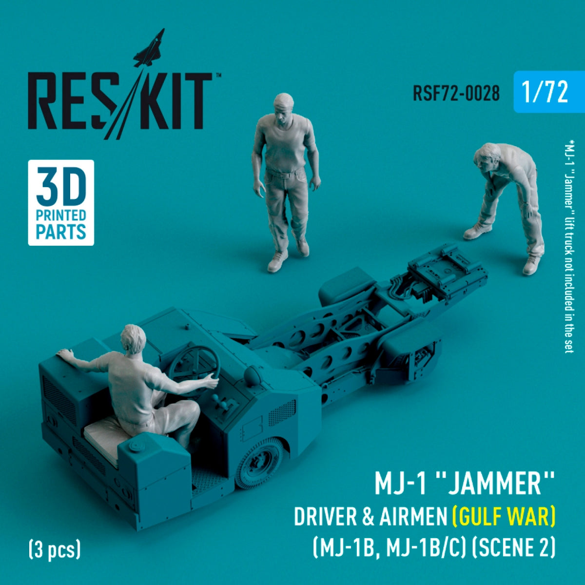 RESKIT RSF72-0028 Pilotes de brouilleur MJ-1 (Guerre du Golfe) (MJ-1B, MJ-1B/C) (scène 2) (3 pièces) (Impression 3D) 1/72