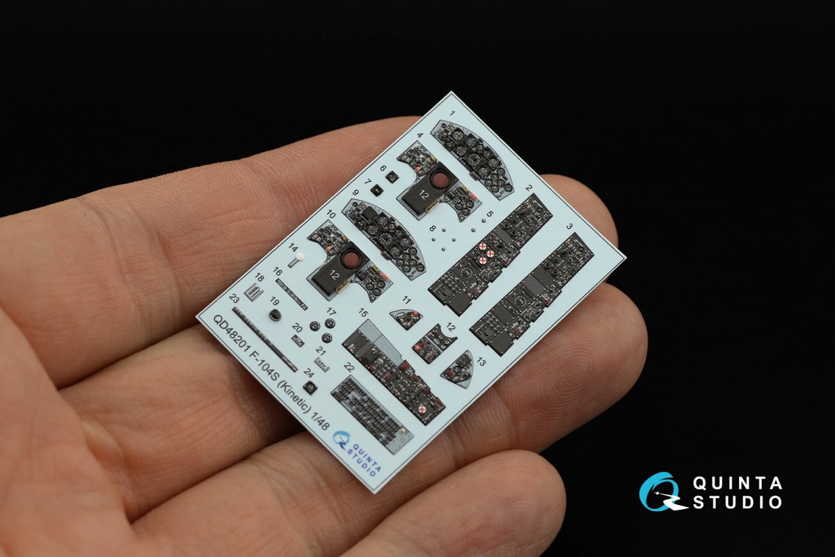 Quinta Studio QD48201 F-104S 3D-Printed &amp;amp; coloured Interior on decal paper (Kinetic) 1/48 – imagen 3