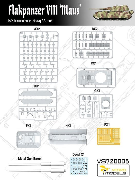 Vespid Models VS720005 Flakpanzer VIII MAUS 1/72 – image 4