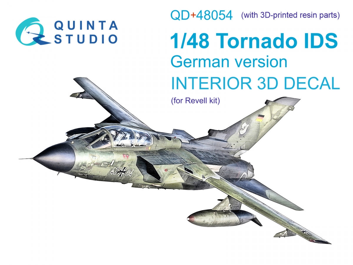 Quinta Studio QD+48054 Tornado IDS German 3D-Printed &amp; colored Interior on decal paper (Revell) (with 3D-printed resin parts) 1/48
