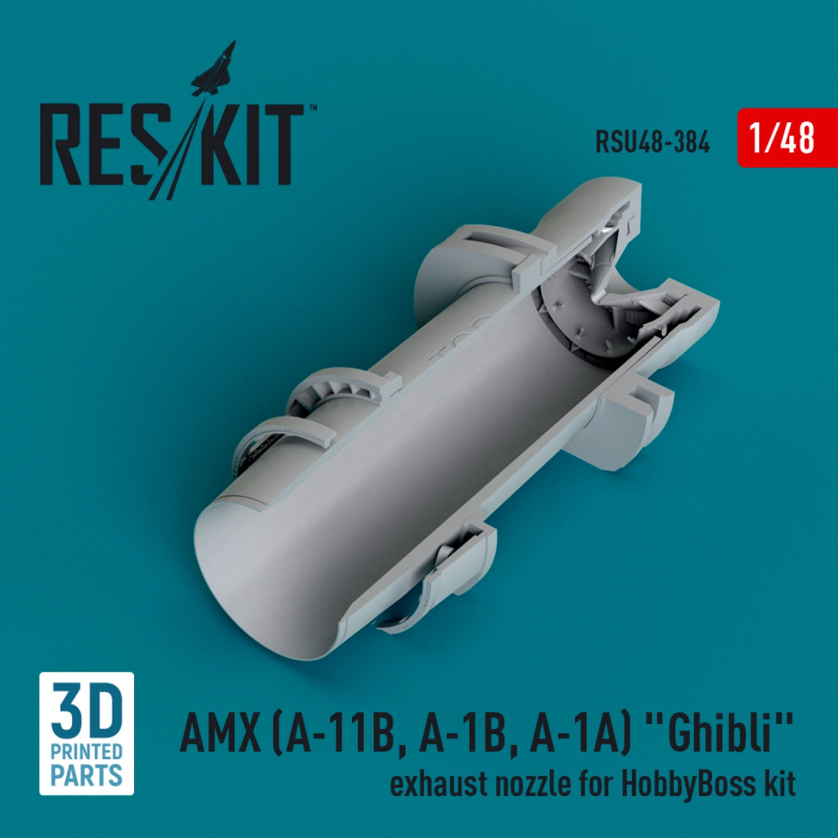 RESKIT RSU48-0384 AMX (A-11B, A-1B, A-1A) "Ghibli" exhaust nozzle for HobbyBoss kit (3D Printed) 1/48