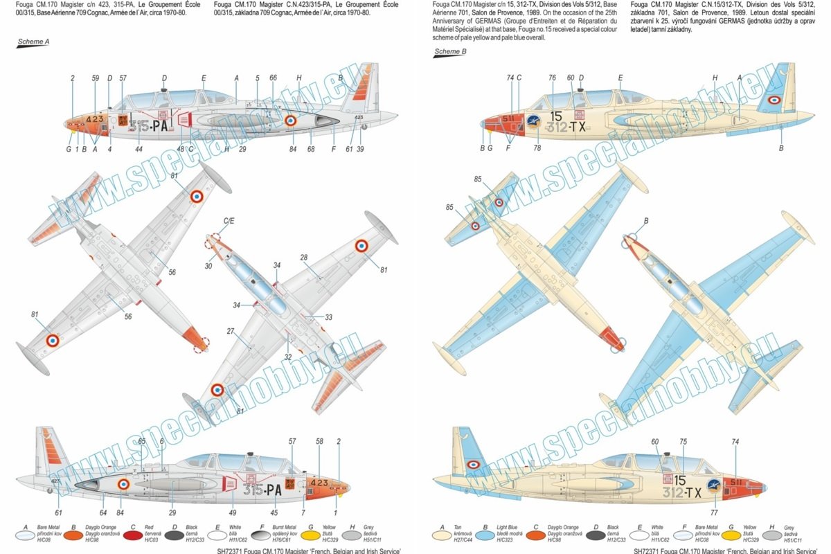 Special Hobby 72371 Fouga CM.170 Magister &amp;#39;French, Belgian &amp;amp; Irish Service&amp;#39; 1/72 – immagine 3