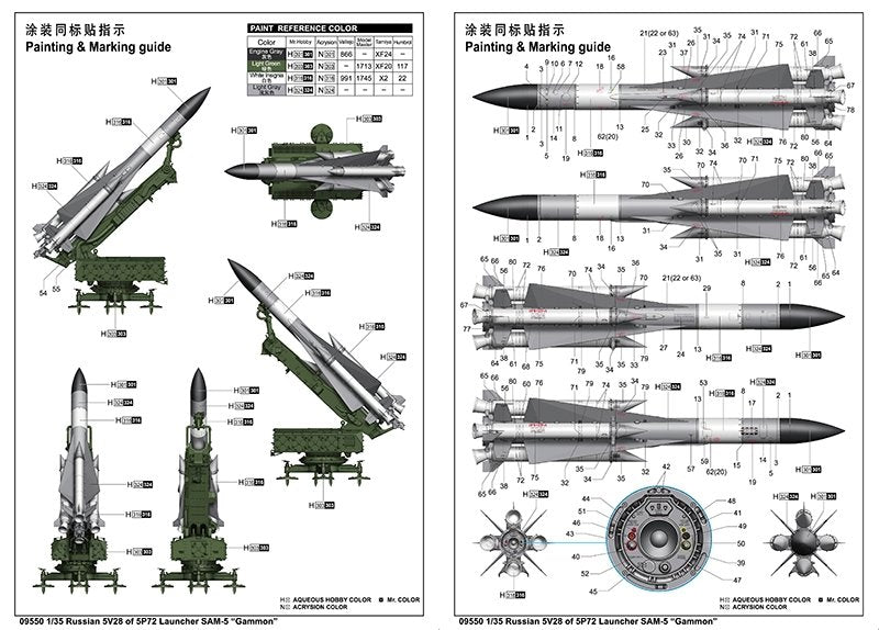 Trumpeter 09550 Russian 5V28 of 5P72 Launcher SAM-5 &amp;quot;Gammon&amp;quot; 1/35 – Bild 4