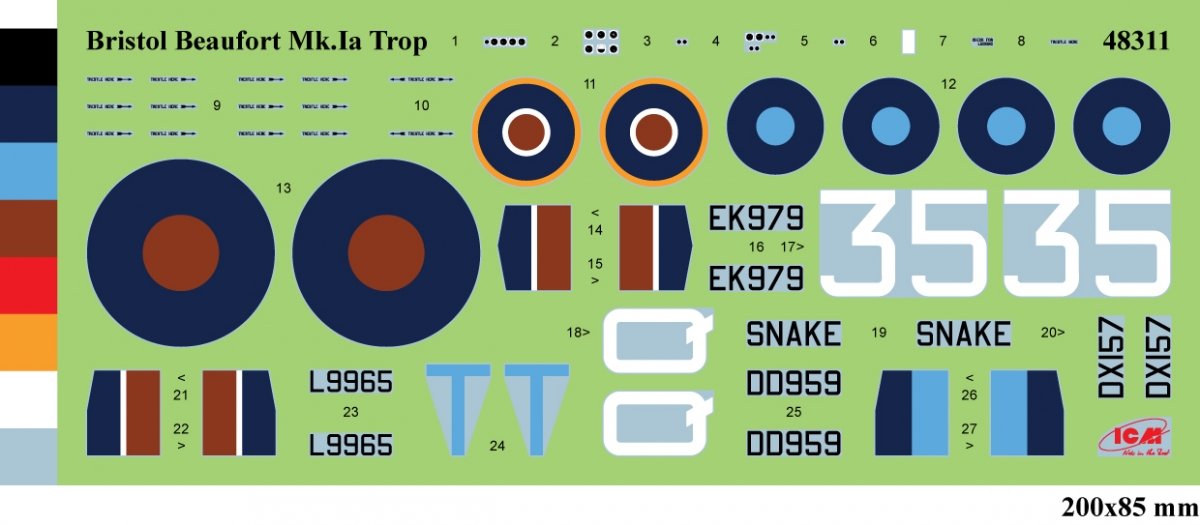 ICM 48311 Bristol Beaufort Mk.IA with tropical filters 1/48 – imagen 3