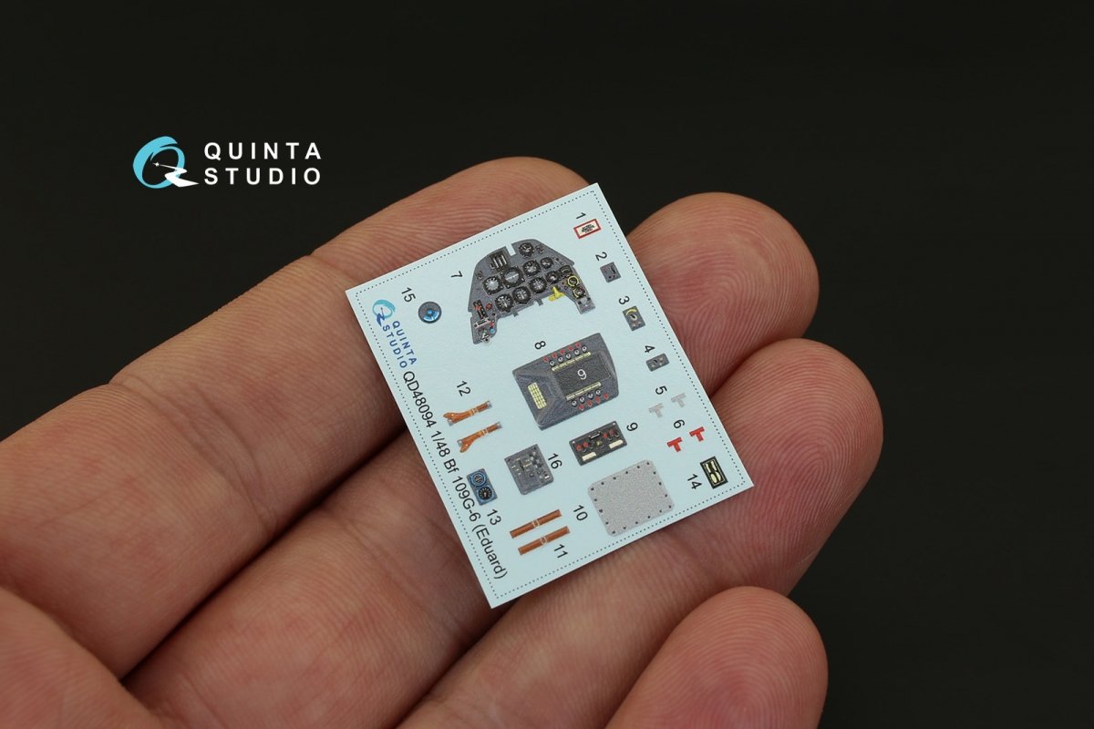 Quinta Studio QD48094 Bf 109G-6 3D-Printed &amp;amp; coloured Interior on decal paper (for Eduard kit) 1/48 – imagen 2
