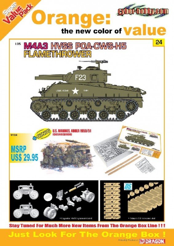 Cyber Hobby 9124 M4A3 HVSS POA-CWS-H5 1/35 – imagen 2