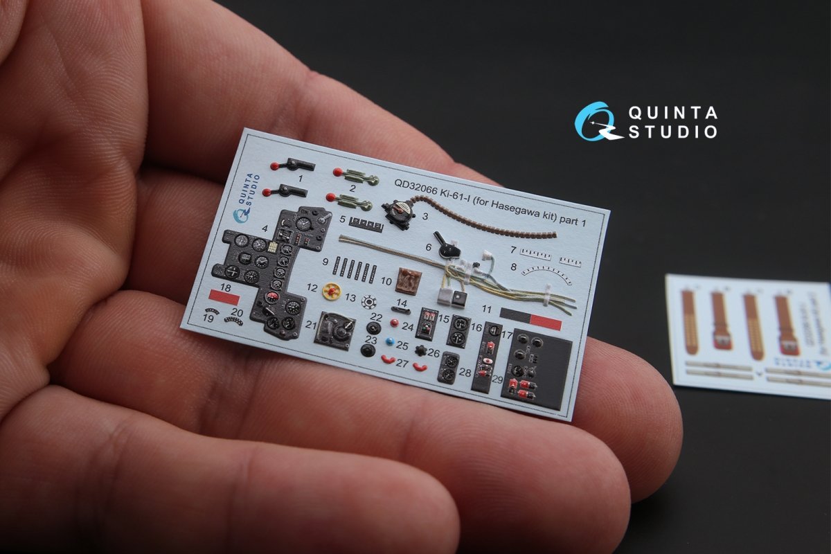 Quinta Studio QD32066 Ki-61-I 3D-Printed &amp;amp; coloured Interior on decal paper (for Hasegawa kit) 1/32 – immagine 3