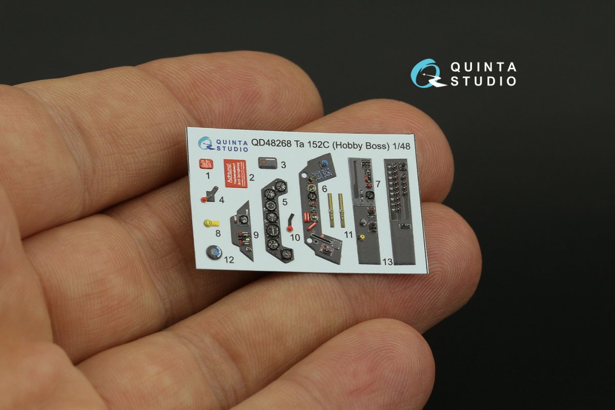Quinta Studio QD48268 Ta 152C 3D-Printed &amp;amp; coloured Interior on decal paper (Hobby Boss) 1/48 – imagen 3