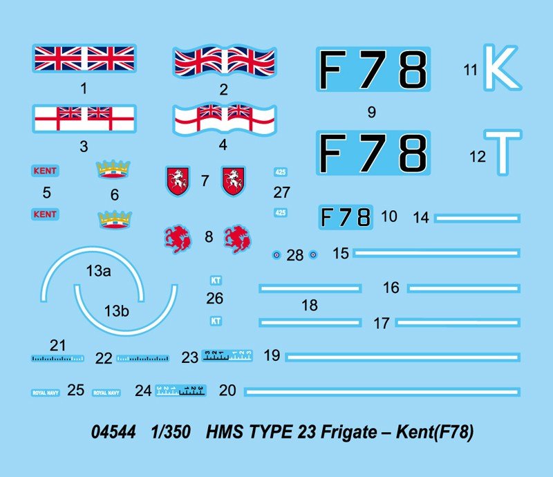Trumpeter 04544 Frégate HMS Type 23 Kent F78 (1/350) – image 8