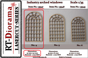 RT-Diorama 35947 Industry arched windows No.: 4 (3 pcs) 1/35